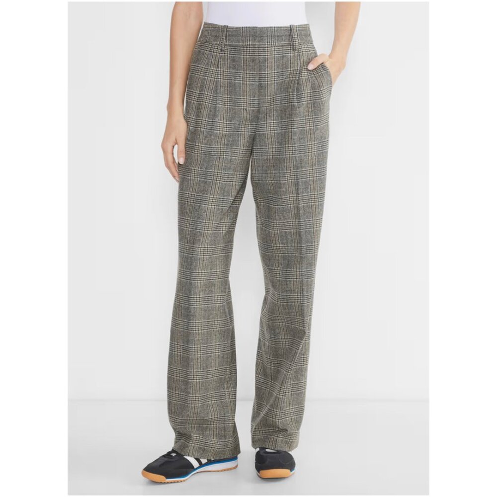 Aritzia Effortless Pant in Precision Wool - Carney Chrome/Black - 10 - NWT